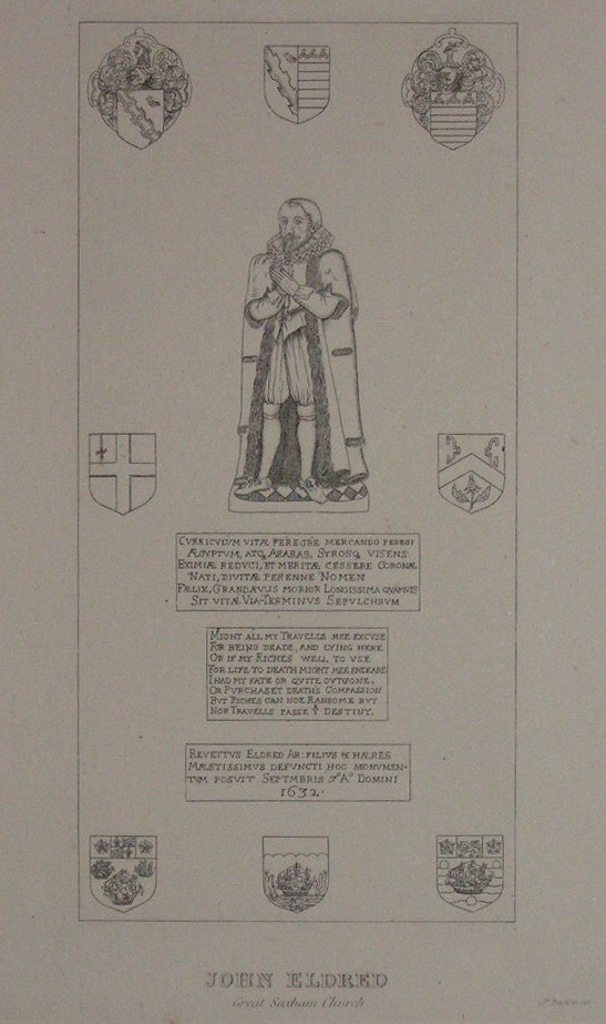 Print - John Eldred Great Saxham Church - Basire